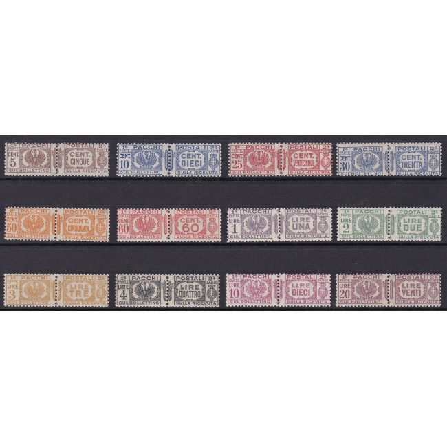 1927-32 Pacchi Postali - Aquila sabauda a sinistra e valore in lettere a destra con fasci