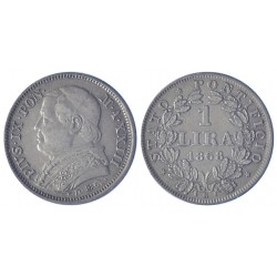 Pio IX (1846-1870) 1 Lira 1868 XXII quarto tipo