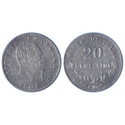 20 Centesimi 1867 valore Zecca di Torino