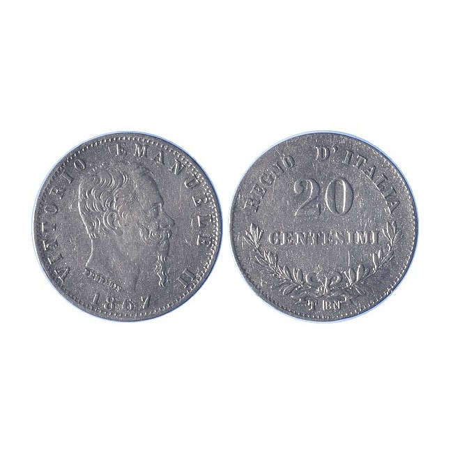 20 Centesimi 1867 valore Zecca di Torino