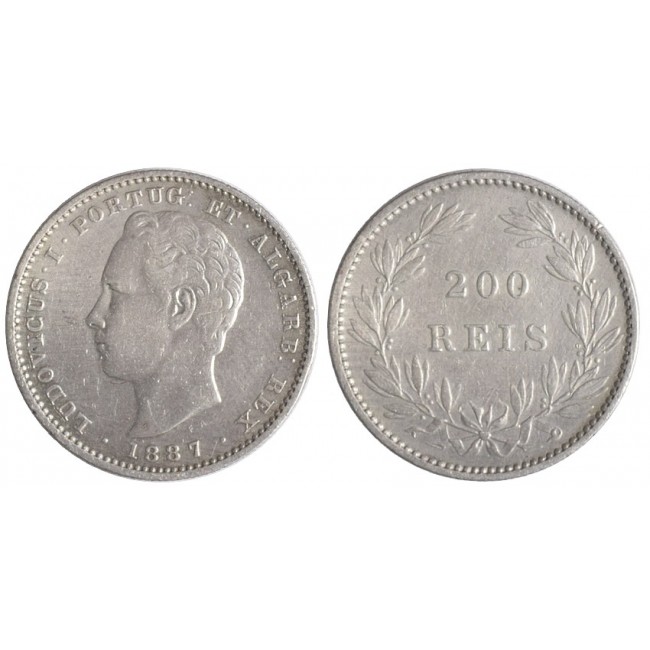 Portogallo 200 Reis 1887