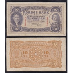 Norvegia 10 Kroner 1941