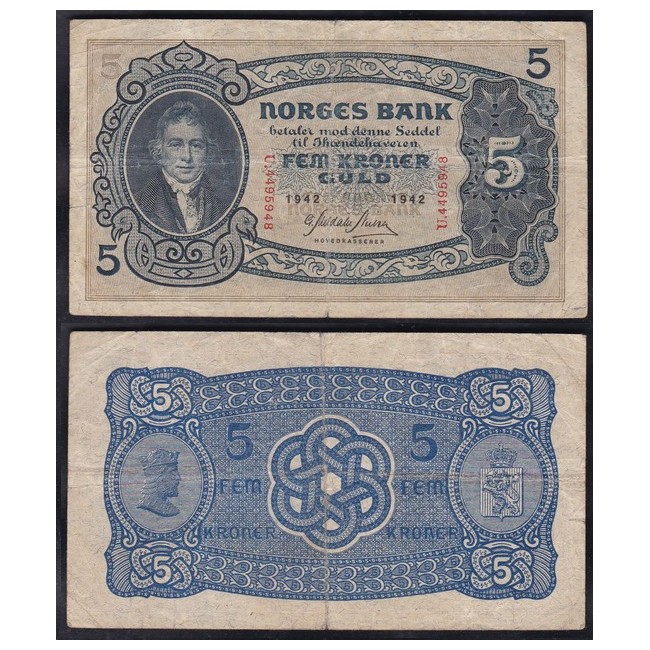Norvegia 5 Kroner 1942