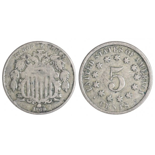 USA 5 Cents (Shield Nickel) 1869