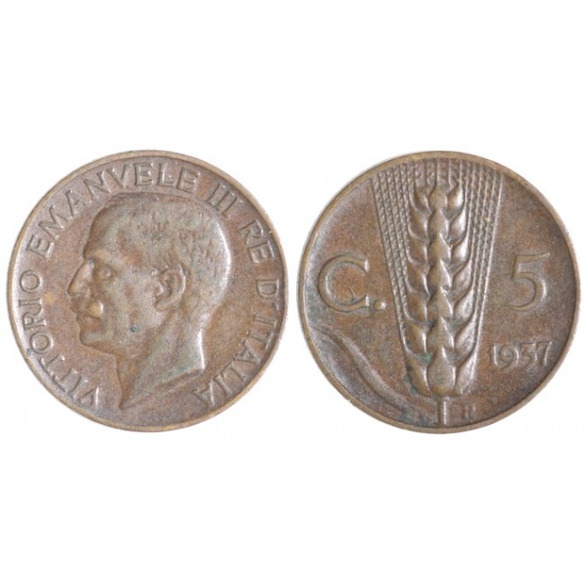 5 Centesimi 1937 Spiga