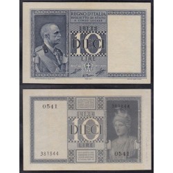 Biglietti di Stato 10 Lire 1939 XVIII