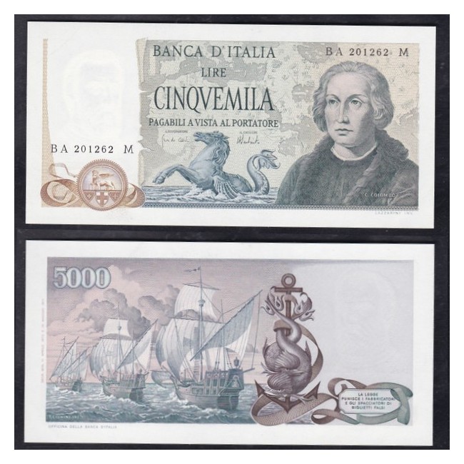 5.000 Lire 1973 Colombo 2° Tipo
