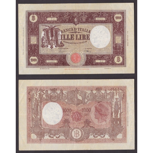 Biglietti di banca 1.000 Lire 1944 Grande "M" B.I.