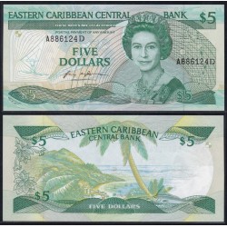 Caraibi 5 Dollars 1988