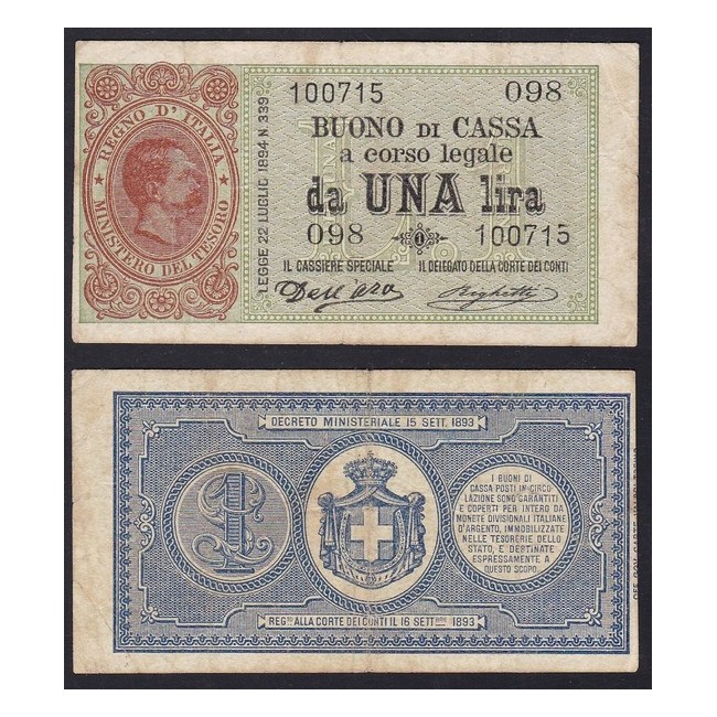 Buoni di cassa 1 Lira 1897