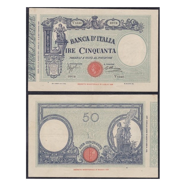 Biglietti di banca  50 Lire 1934 Matrice - Fascio