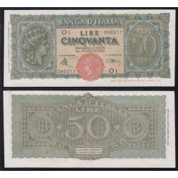 Biglietti di banca 50 Lire 1944 Italia turrita