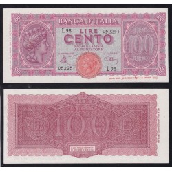 Biglietti di banca 100 Lire 1944 Italia turrita