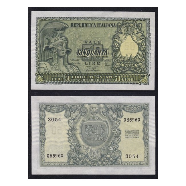 50 Lire 1951 Italia elmata