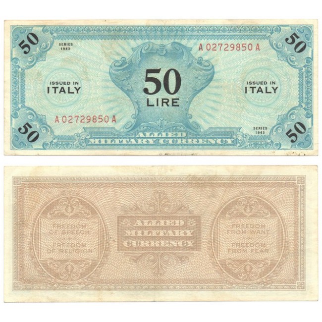 Allied Military Currency 50 Lire 1943